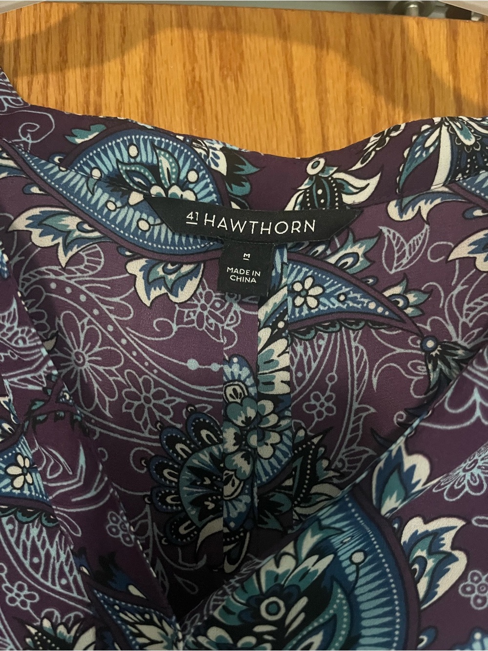 41 Hawthorn Purple Paisley Top with Blue Teal Accents